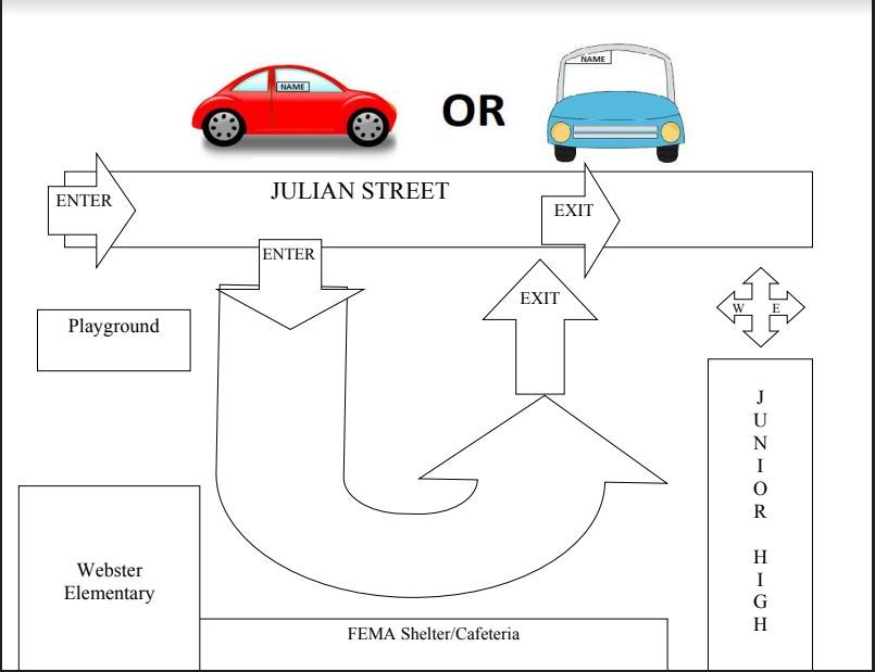 Car Line Pick-up Map